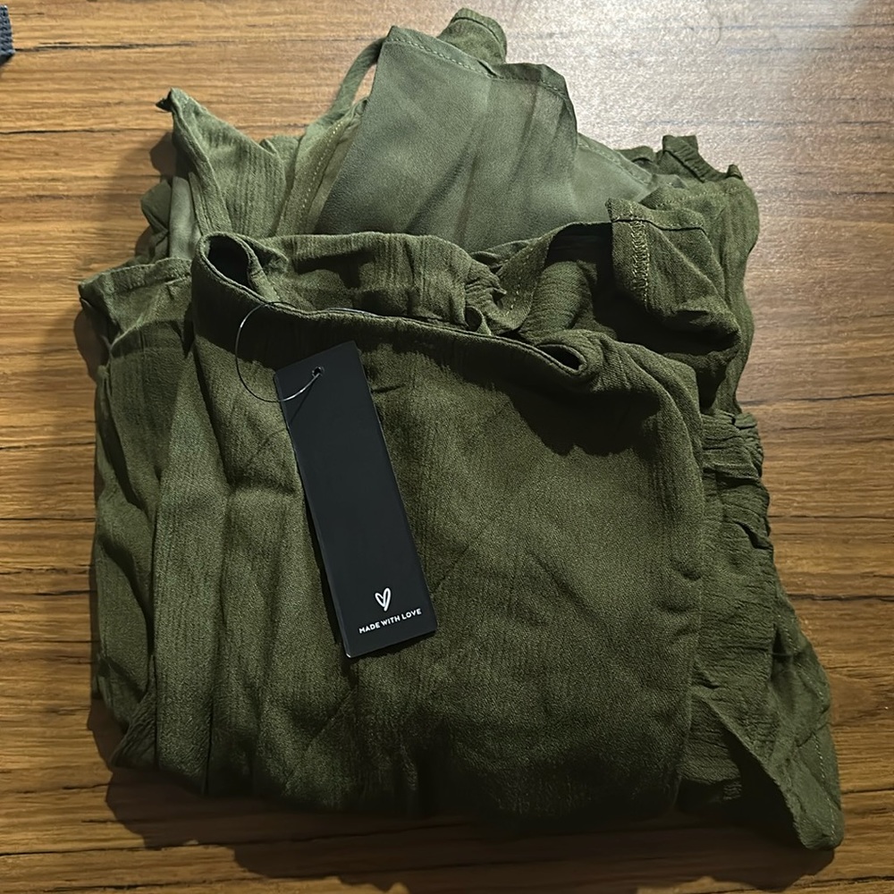 Lulu's Olive Green V-Neck Wrap Short Dress - Picture 6 of 8